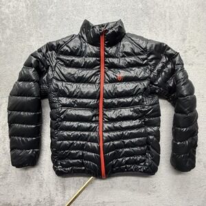 Spyder Jacket Men Black Down Puffer Full‎ Zip Ski Snow Winter